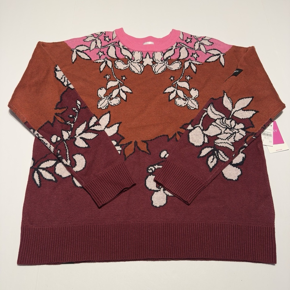 NWT Women's Roxy X Rowley Cozy Technical Sweater Wool Blend Large Burnt Henna